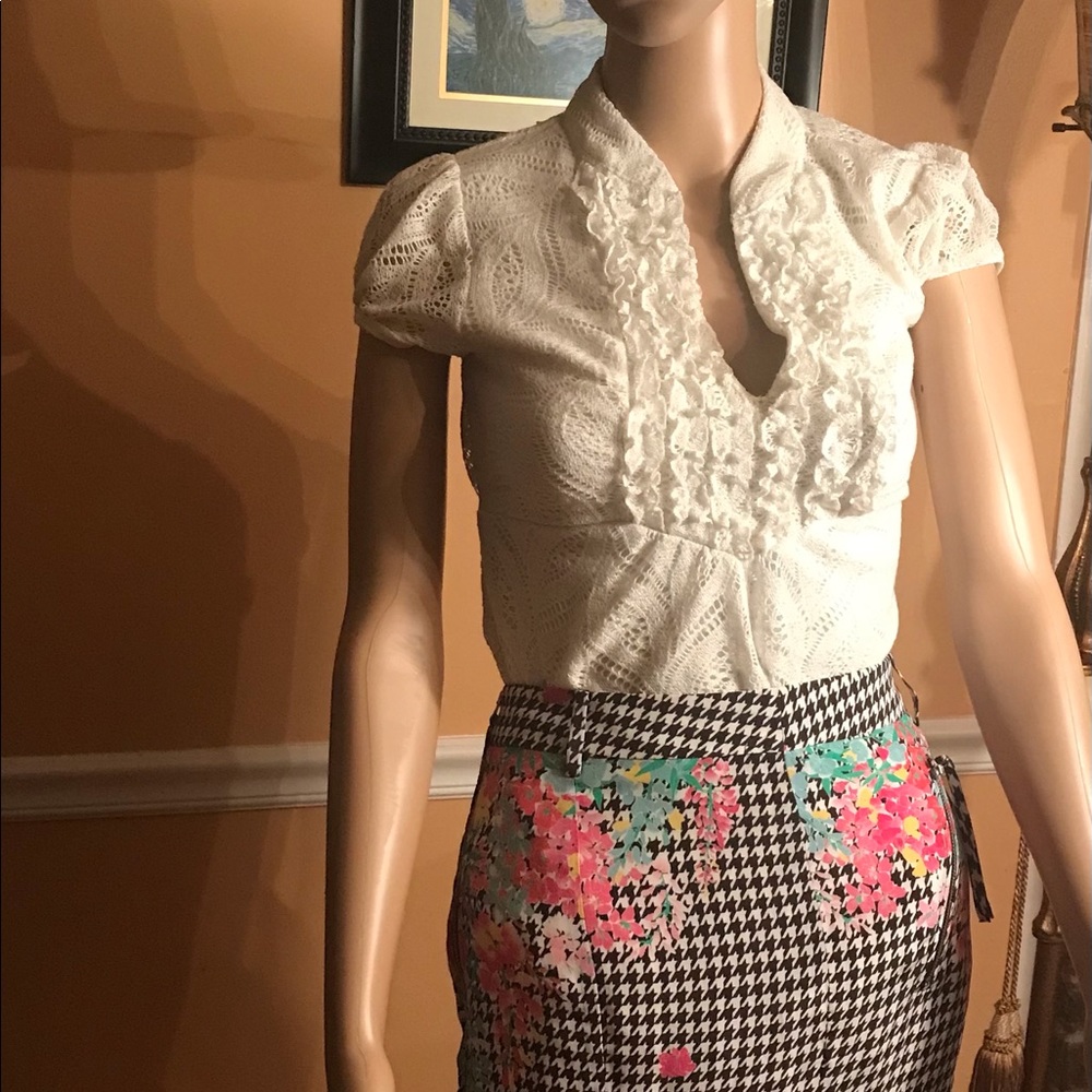 L.A.M.B. Skirt. Black white